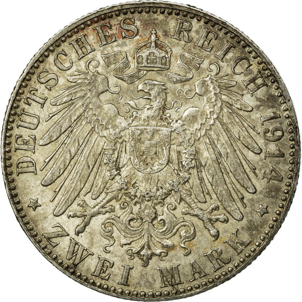 Coin, German States, BAVARIA, Ludwig III, 2 Mark, 1914, Munich, EF(40-45)