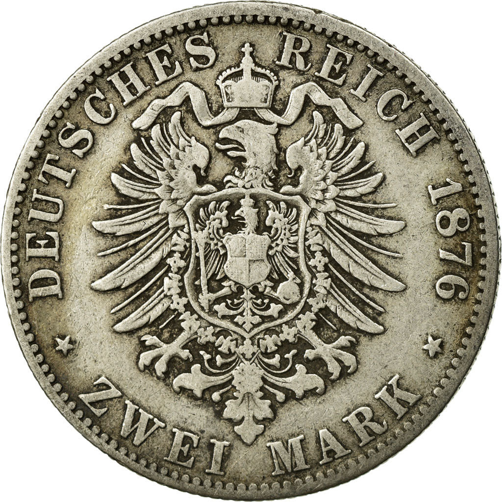 Coin, German States, HAMBURG, 2 Mark, 1876, Hamburg, VF(20-25), Silver, KM:604
