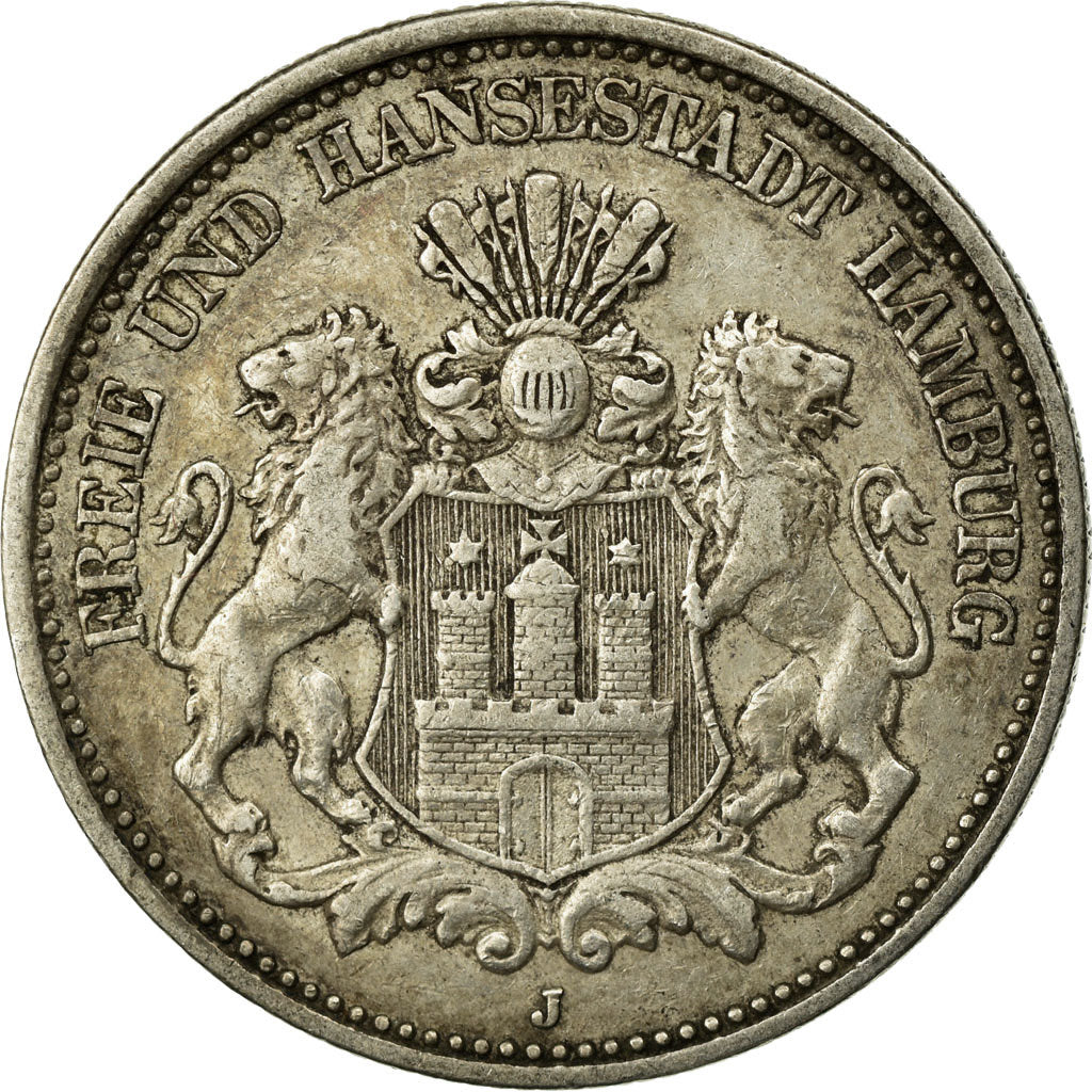Coin, German States, HAMBURG, 2 Mark, 1907, Hamburg, EF(40-45), Silver, KM:612