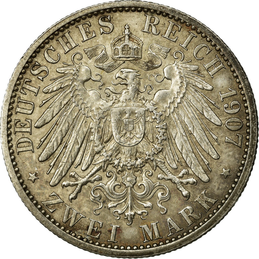 Münze, Deutsch Staaten, PRUSSIA, Wilhelm II, 2 Mark, 1907, Berlin, SS, Silber