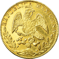 Coin, Mexico, 8 Escudos, 1868/58, Guanajuato, AU(55-58), Gold, KM:383.7