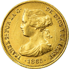 Moneda, España, Isabel II, 2 Escudos, 1865, Madrid, MBC, Oro, KM:630