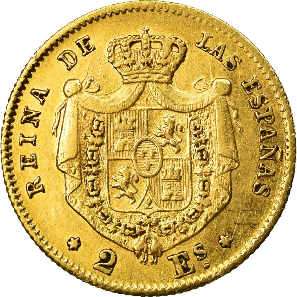 Moneda, España, Isabel II, 2 Escudos, 1865, Madrid, MBC, Oro, KM:630