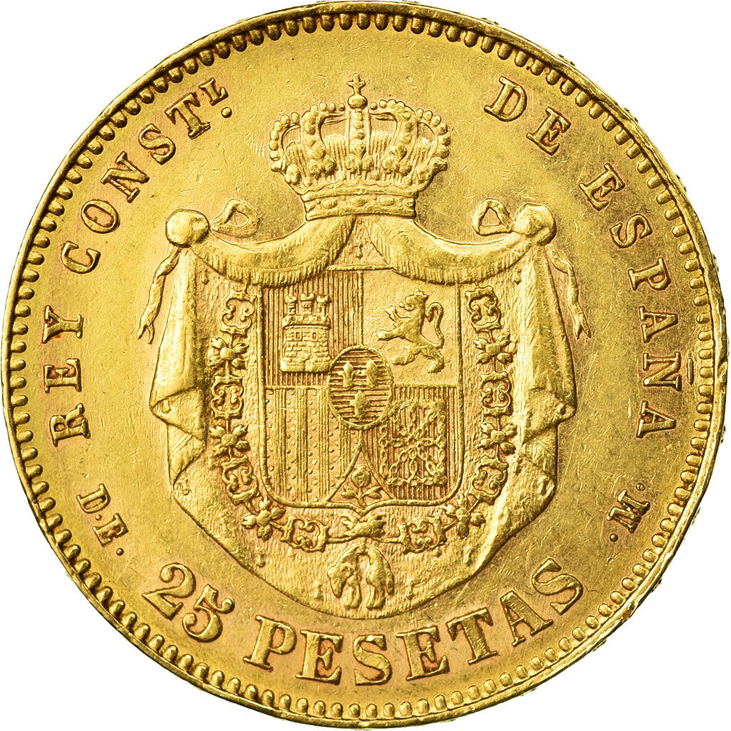 Moneda, España, Alfonso XII, 25 Pesetas, 1876, Madrid, EBC, Oro, KM:673