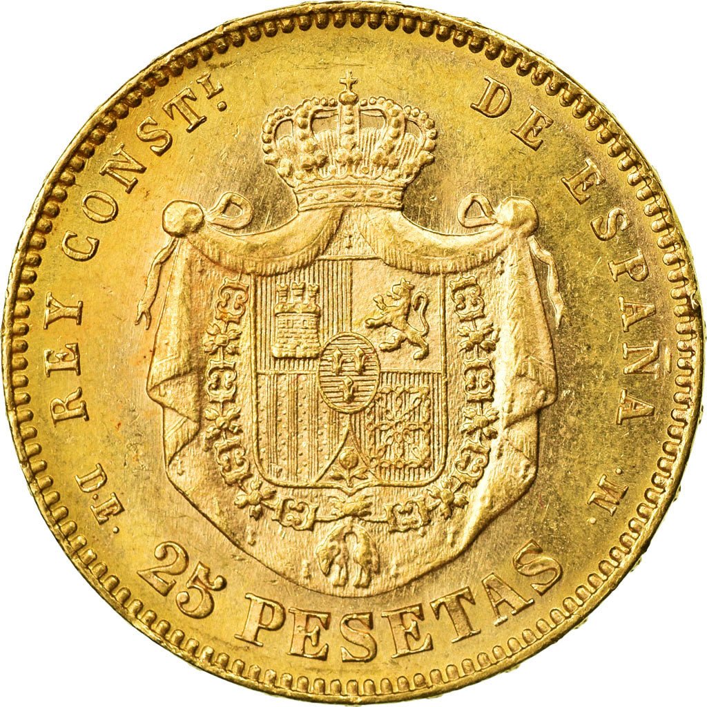 Moneda, España, Alfonso XII, 25 Pesetas, 1877, Madrid, EBC+, Oro, KM:673
