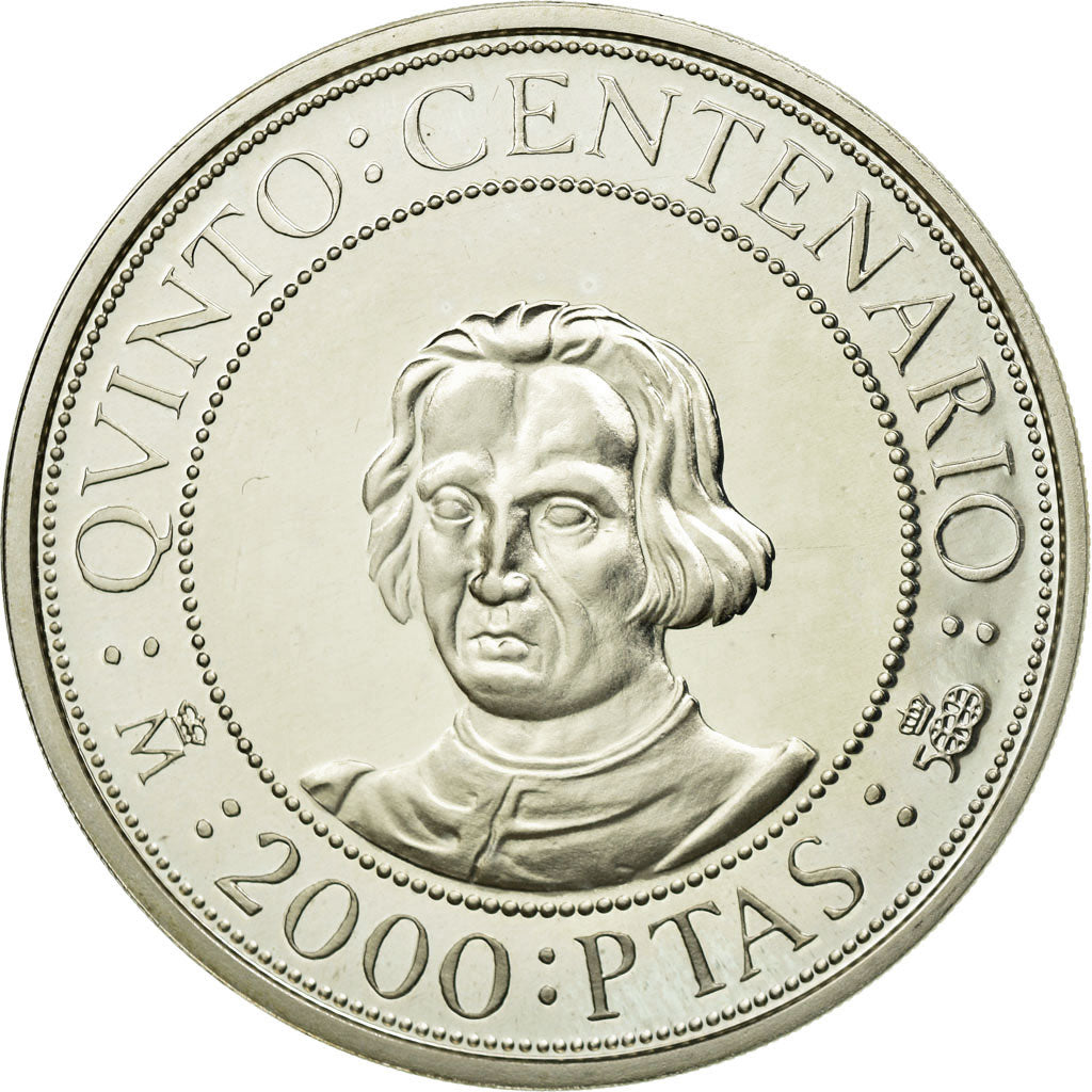 Moneda, España, Juan Carlos I, Columbus, 2000 Pesetas, 1989, Madrid, FDC
