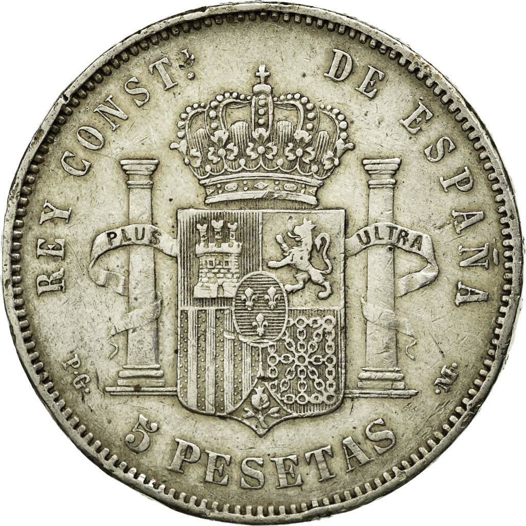 Moneta, Spagna, Alfonso XIII, 5 Pesetas, 1892, Madrid, BB, Argento, KM:700