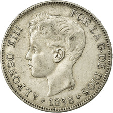 Münze, Spanien, Alfonso XIII, 5 Pesetas, 1898, Madrid, S+, Silber, KM:707