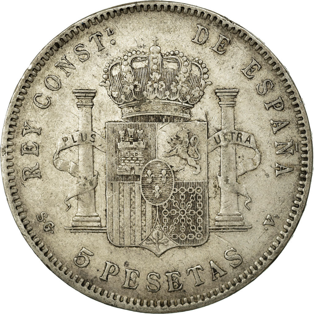 Münze, Spanien, Alfonso XIII, 5 Pesetas, 1898, Madrid, S+, Silber, KM:707