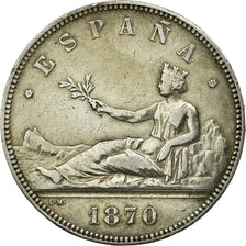 Coin, Spain, Provisional Government, 5 Pesetas, 1870, Madrid, EF(40-45), Silver