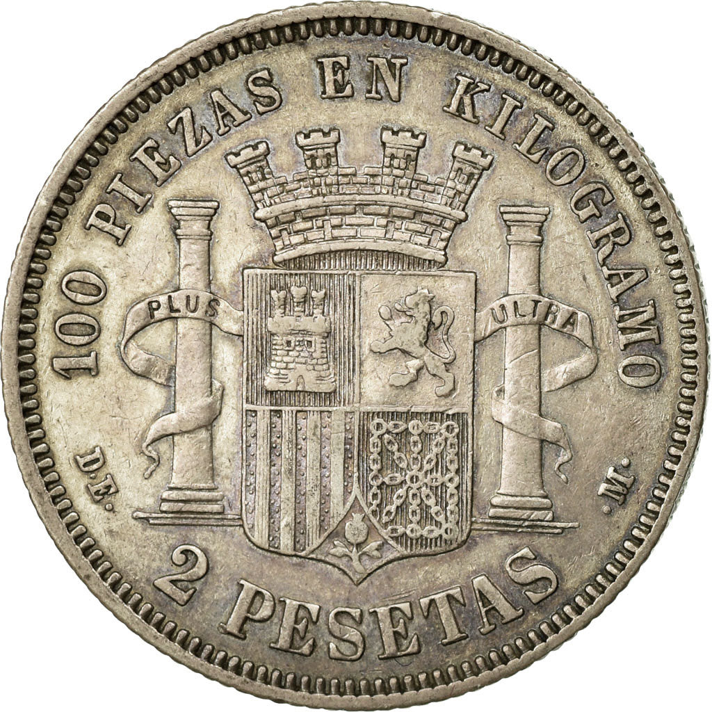 Moneda, España, Provisional Government, 2 Pesetas, 1870 (73), Madrid, MBC+