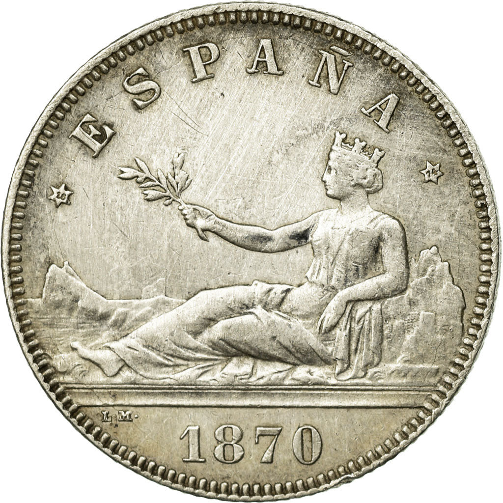 Münze, Spanien, Provisional Government, 2 Pesetas, 1870 (74), Madrid, SS+