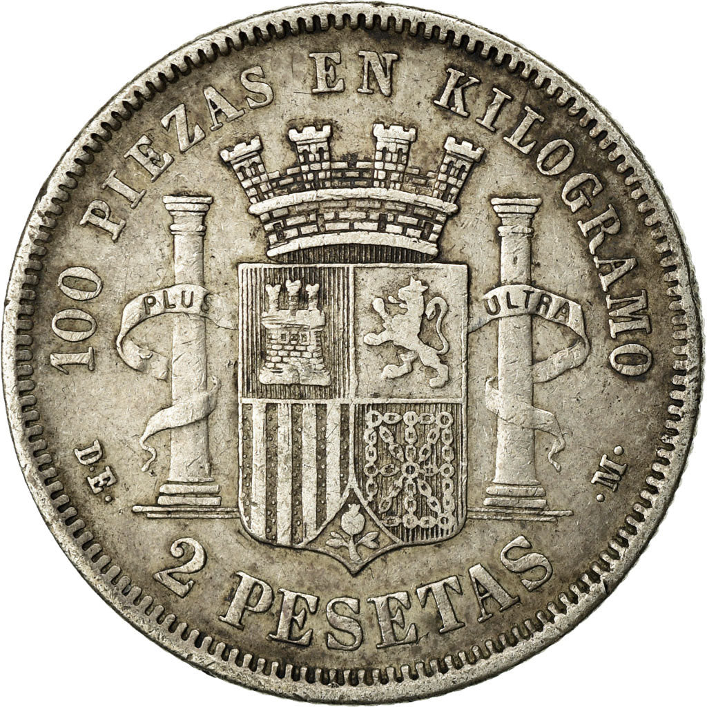 Coin, Spain, Provisional Government, 2 Pesetas, 1870 (75), Madrid, EF(40-45)