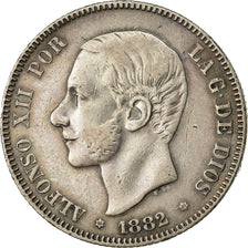 Coin, Spain, Alfonso XII, 2 Pesetas, 1882, Madrid, EF(40-45), Silver, KM:678.2