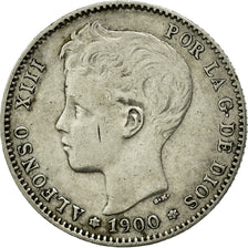 Coin, Spain, Alfonso XIII, Peseta, 1900, Madrid, EF(40-45), Silver, KM:706