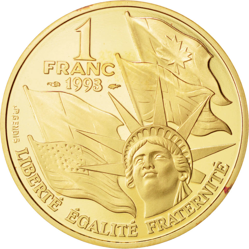 France, Franc, 1993, Gold, KM:1015