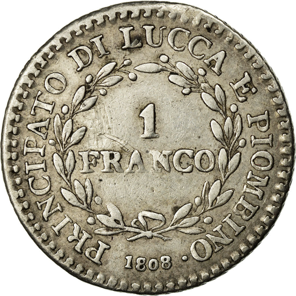 Munten, Italiaanse staten, LUCCA, Felix and Elisa, Franco, 1808, Firenze, ZF