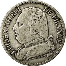 Coin, France, Louis XVIII, 5 Francs, 1814, Perpignan, VF(20-25), Silver