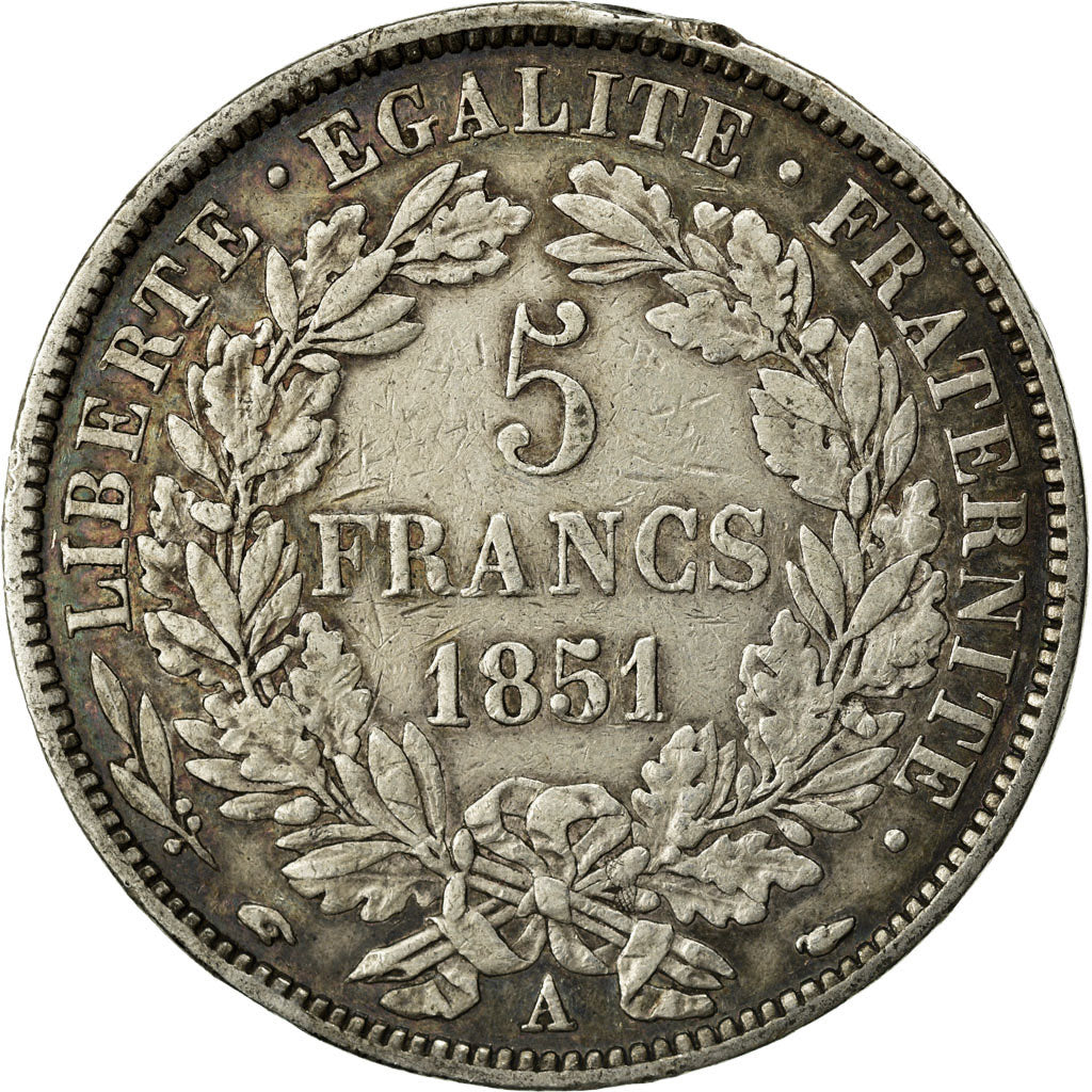 Coin, France, Cérès, 5 Francs, 1851, Paris, EF(40-45), Silver, KM:761.1