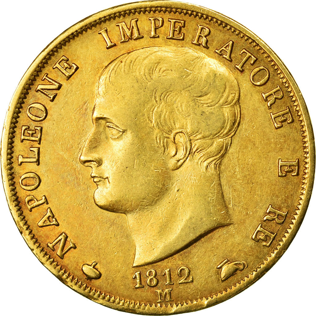 Monnaie, États italiens, KINGDOM OF NAPOLEON, Napoleon I, 40 Lire, 1812, Milan