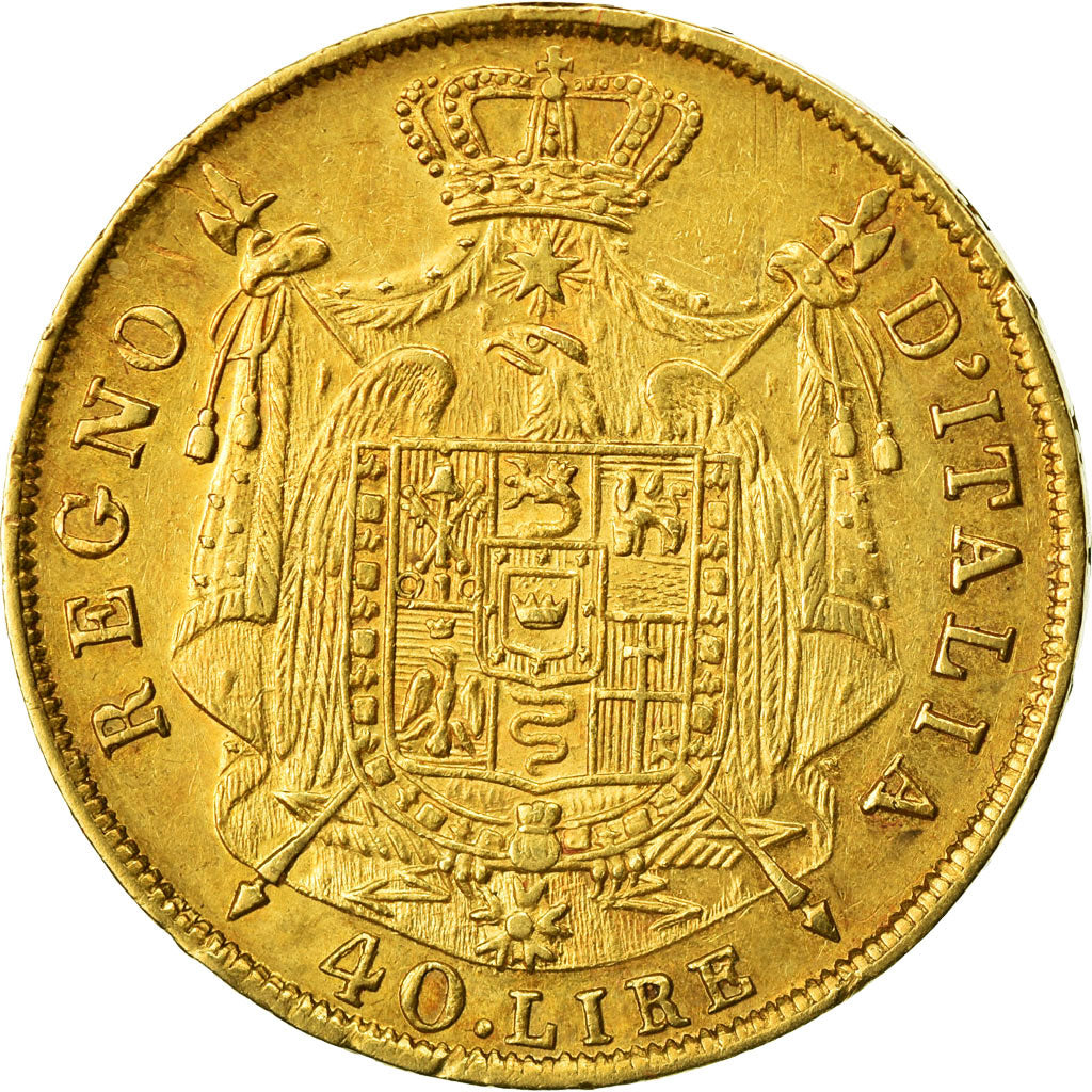 Monnaie, États italiens, KINGDOM OF NAPOLEON, Napoleon I, 40 Lire, 1812, Milan