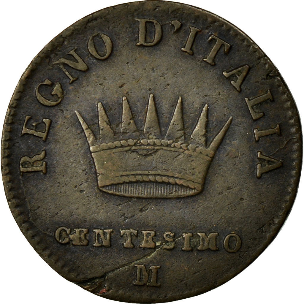 Monnaie, États italiens, KINGDOM OF NAPOLEON, Napoleon I, Centesimo, 1809