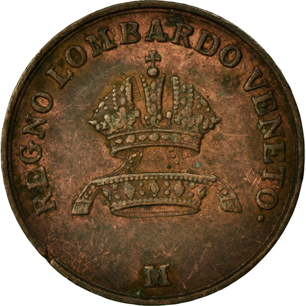 Coin, ITALIAN STATES, LOMBARDY-VENETIA, Centesimo, 1822, Milan, EF(40-45)