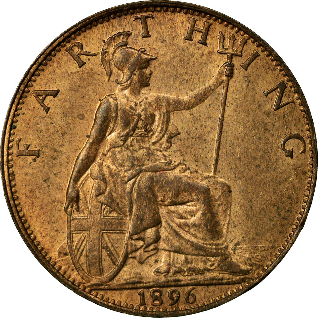 Coin, Great Britain, Victoria, Farthing, 1896, AU(55-58), Bronze, KM:788.1
