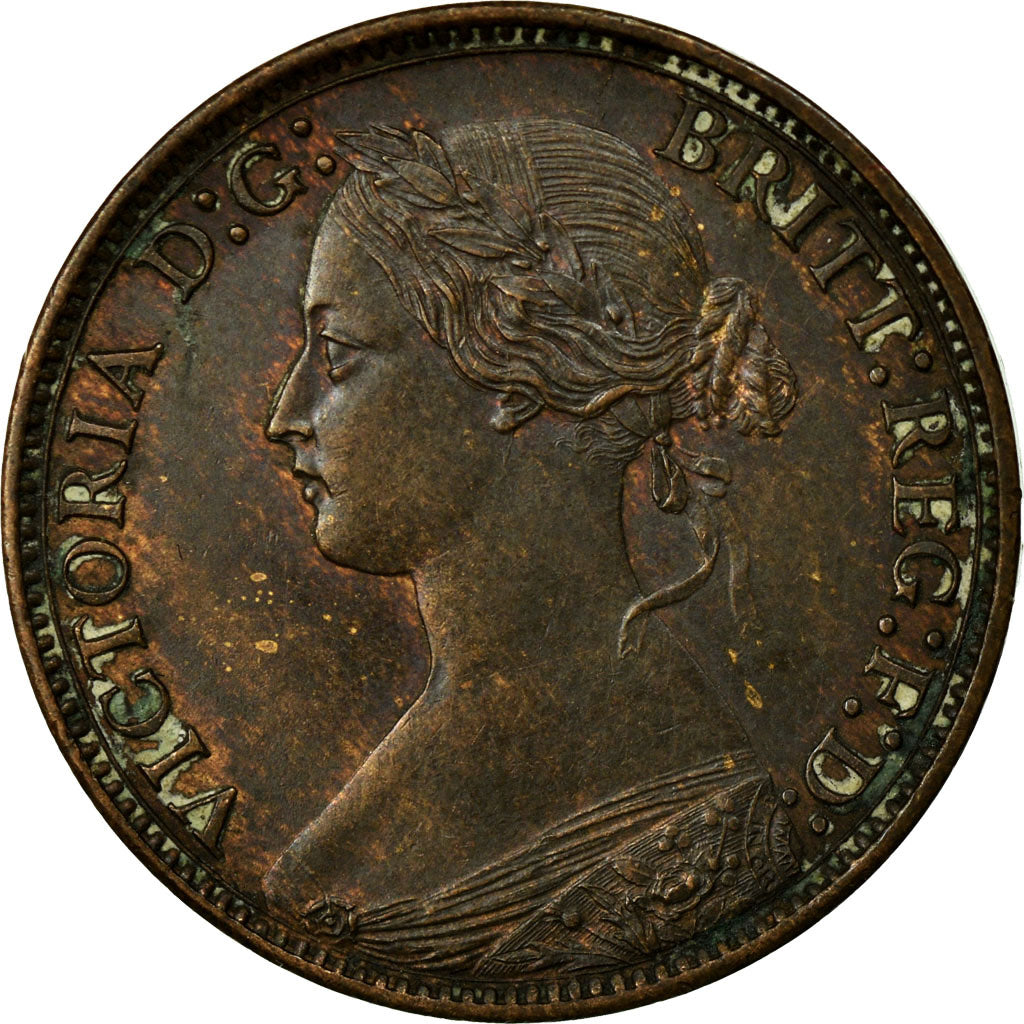 Coin, Great Britain, Victoria, Farthing, 1869, MS(60-62), Bronze, KM:747.2