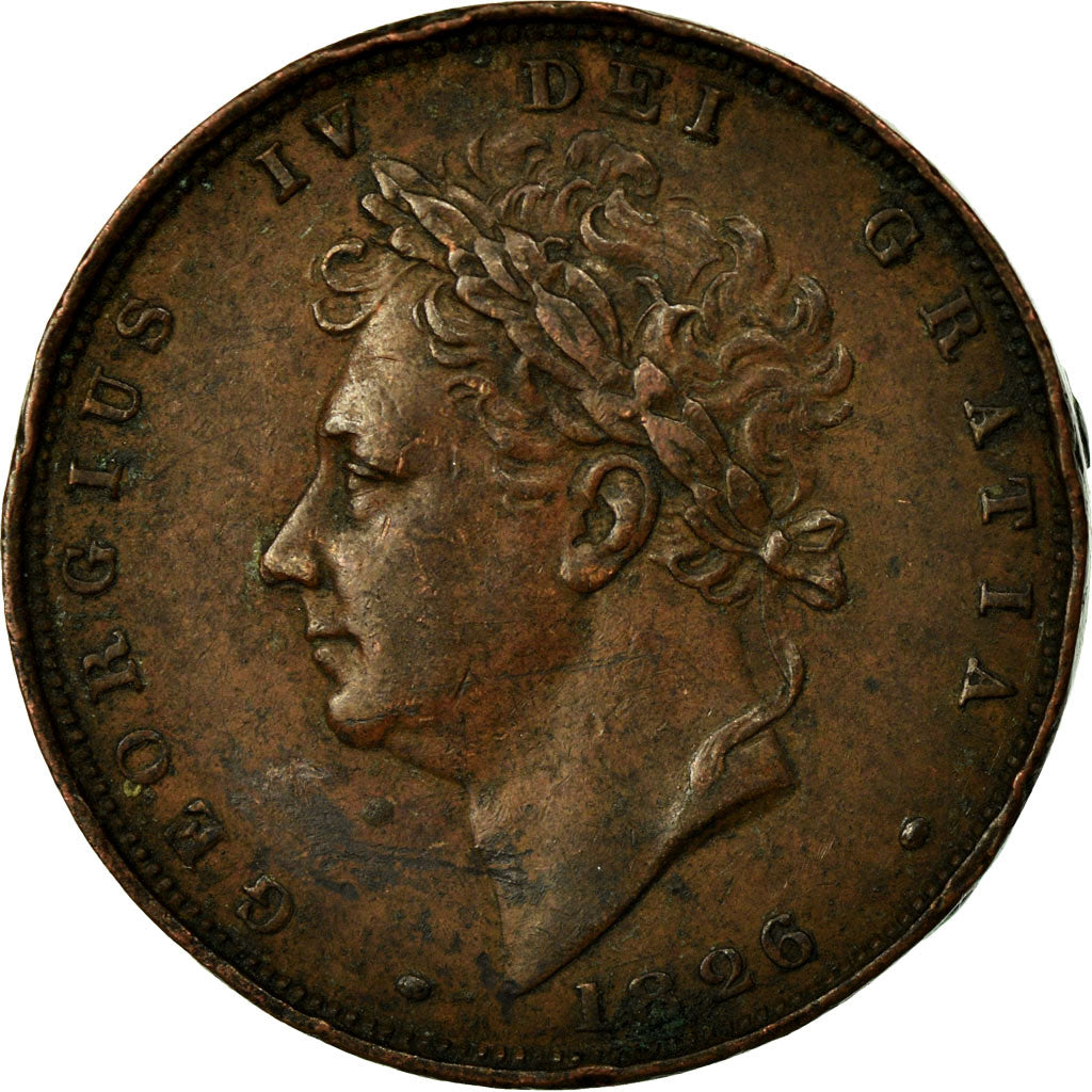 Coin, Great Britain, George IV, Farthing, 1826, EF(40-45), Copper, KM:697