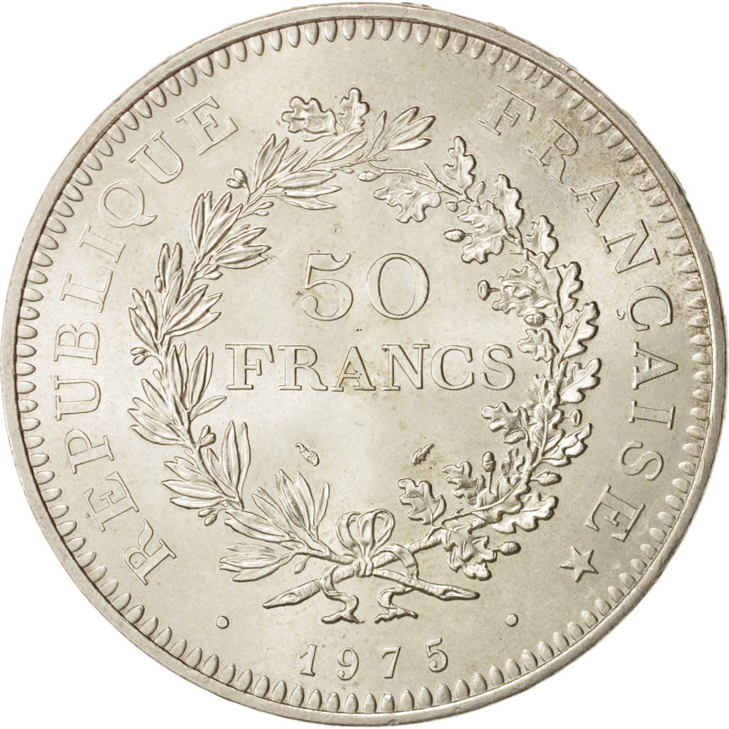 France, Hercule, 50 Francs, 1975, Paris, MS, Silver, KM:941.1, Gadoury:882