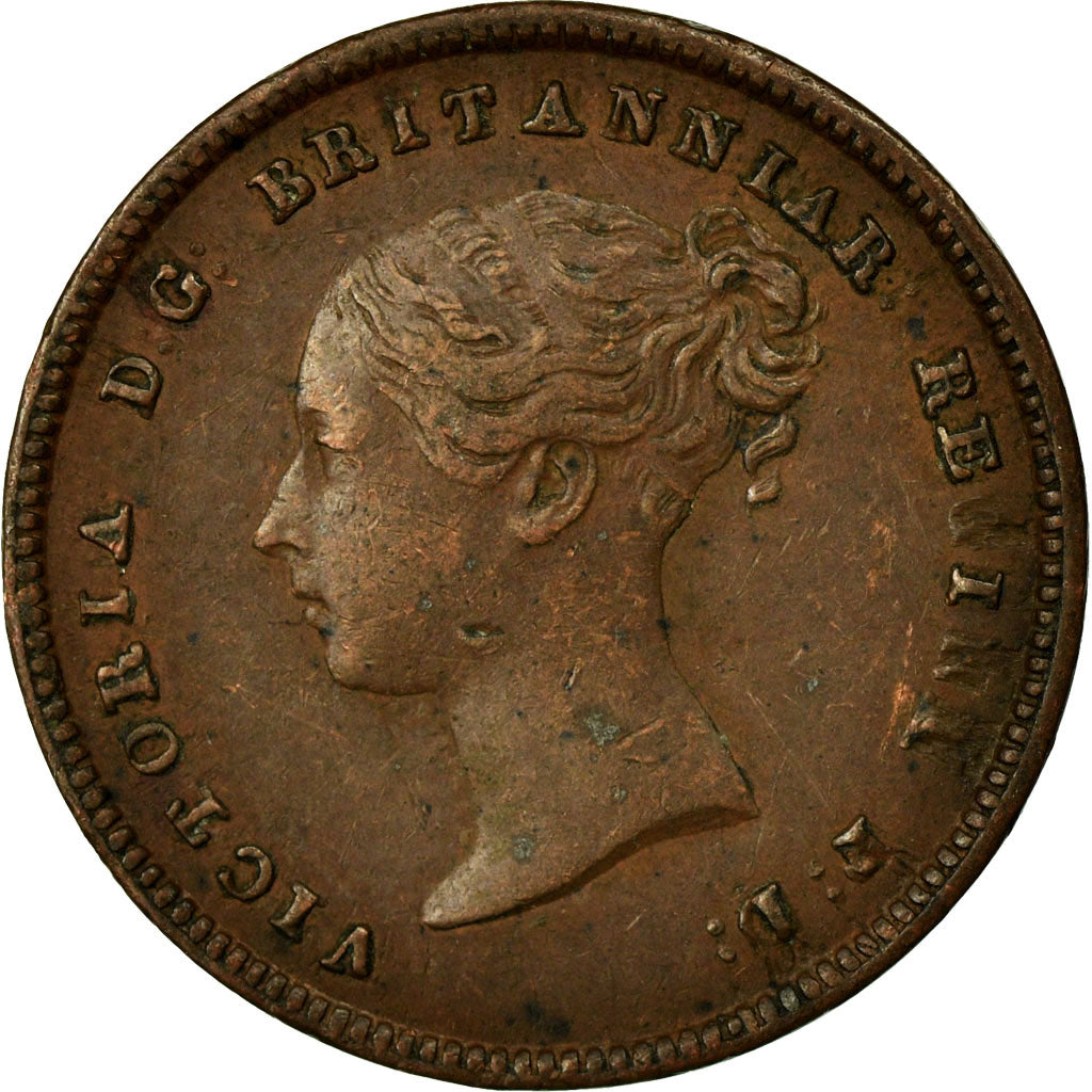 Coin, Great Britain, Victoria, 1/2 Farthing, 1844, AU(50-53), Copper, KM:738