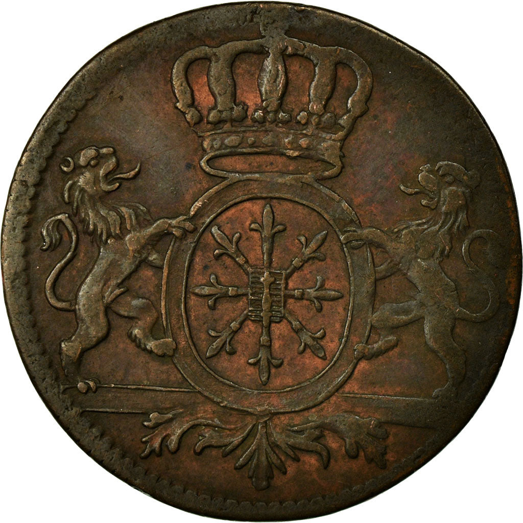Coin, German States, CLEVES, Friedrich II, Duit, 1753, EF(40-45), Copper, KM:53