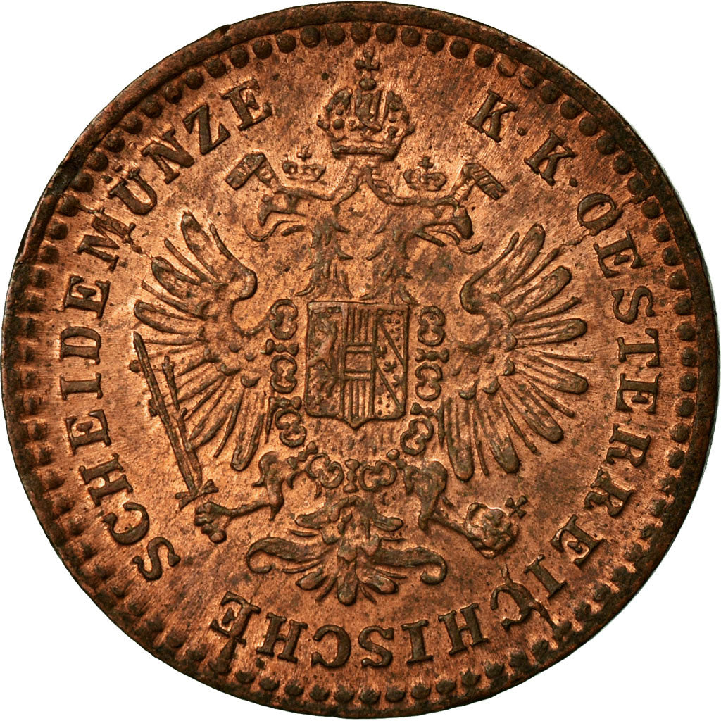 Coin, Austria, Franz Joseph I, 5/10 Kreuzer, 1860, Vienna, MS(63), Copper