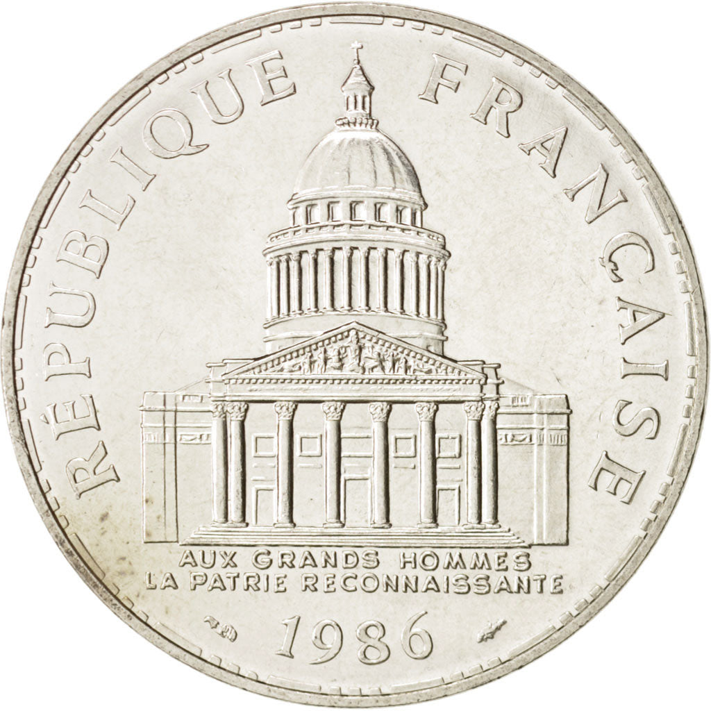 France, Panthéon, 100 Francs, 1986, Paris, MS, Silver, KM:951.1, Gadoury...