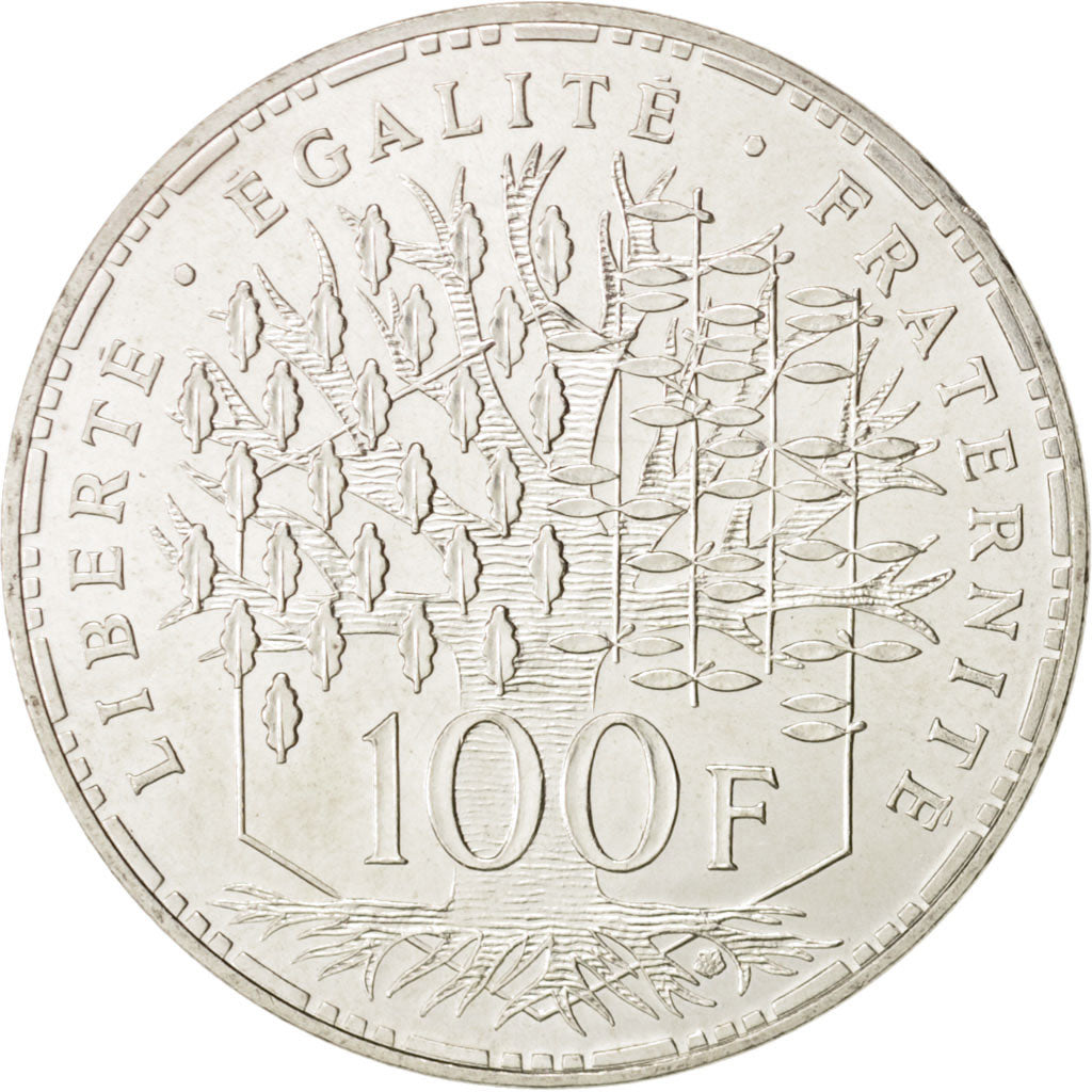 France, Panthéon, 100 Francs, 1986, Paris, MS, Silver, KM:951.1, Gadoury...