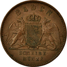 Coin, German States, BADEN, Friedrich I, Kreuzer, 1866, AU(55-58), Copper