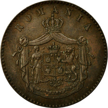 Moneta, Romania, Carol I, 2 Bani, 1867, Heaton, BB+, Rame, KM:2.1