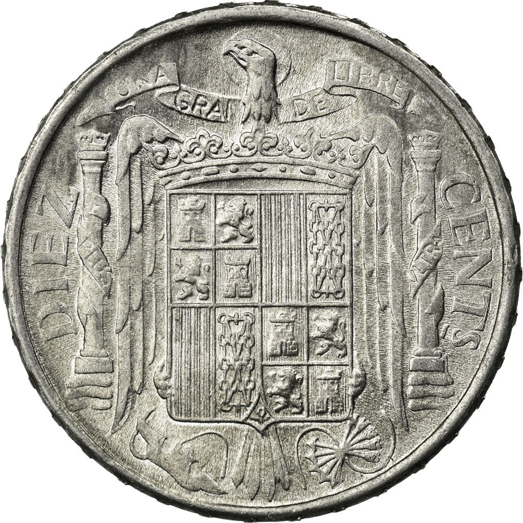 Monnaie, Espagne, 10 Centimos, 1945, Madrid, FDC, Aluminium, KM:766