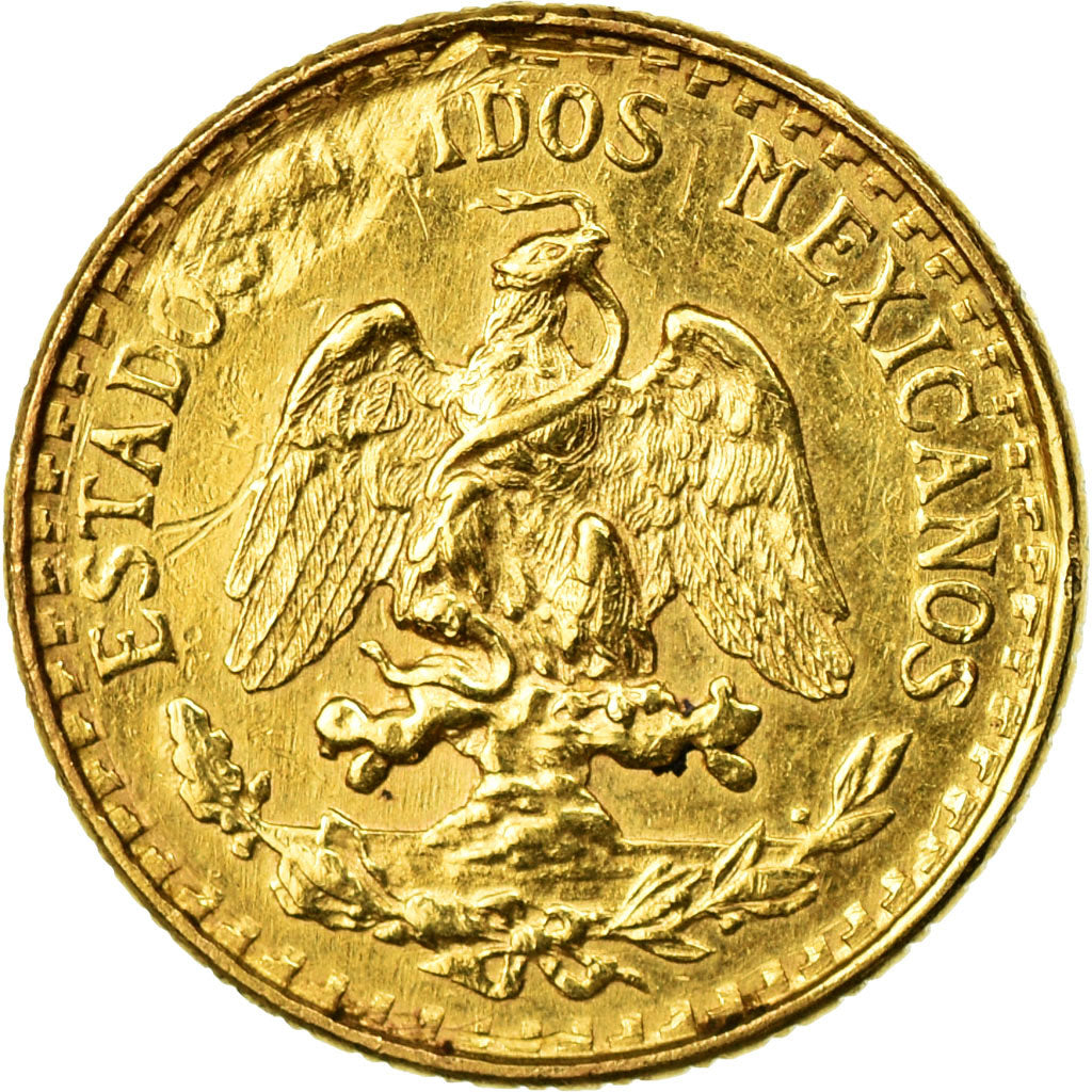 Coin, Mexico, 2 Pesos, 1945, Mexico City, EF(40-45), Gold, KM:461