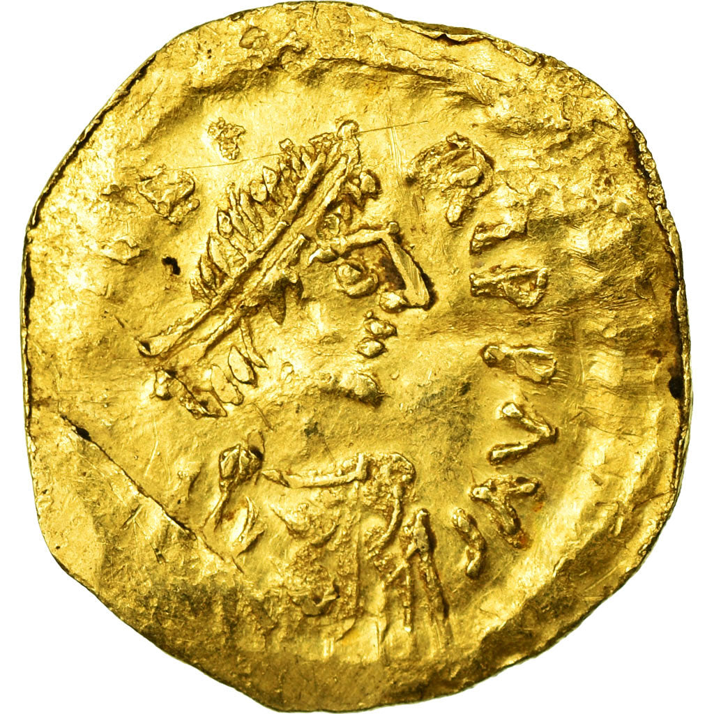 Coin, Maurice Tiberius, Tremissis, 582-602, Constantinople, EF(40-45), Gold
