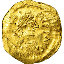 Coin, Maurice Tiberius, Tremissis, 582-602, Constantinople, EF(40-45), Gold