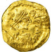 Coin, Maurice Tiberius, Tremissis, 582-602, Constantinople, EF(40-45), Gold