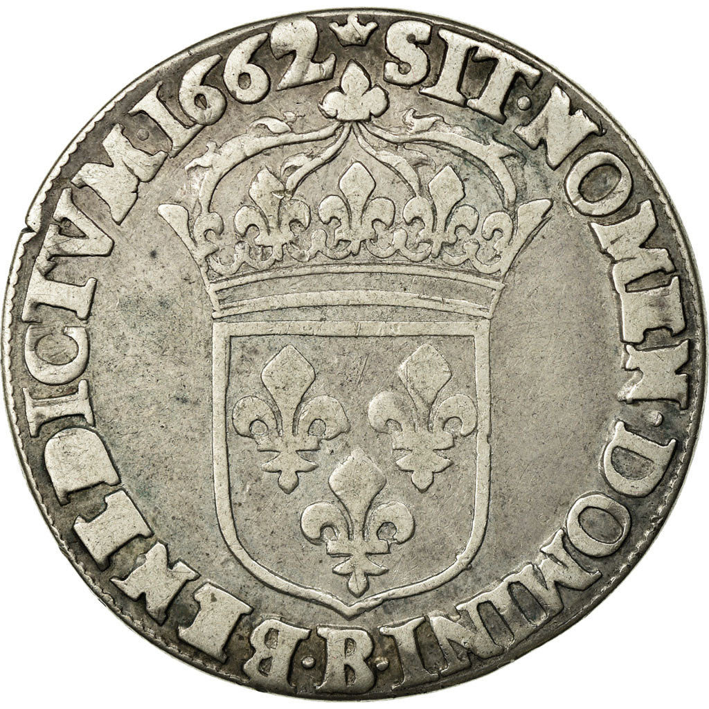 Moneta, Francia, Louis XIV, 1/2 Écu au buste juvénile, 1/2 Ecu, 1662, Rouen