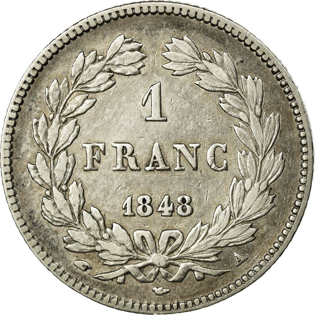 Moneta, Francia, Louis-Philippe, Franc, 1848, Paris, BB, Argento, KM:748.1