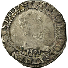 Coin, France, Henri III, Franc au Col Plat, 1581, Bayonne, F(12-15), Silver