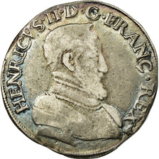 Moneta, Francja, Henri II, Teston, 1557, Saint Lô, VF(30-35), Srebro