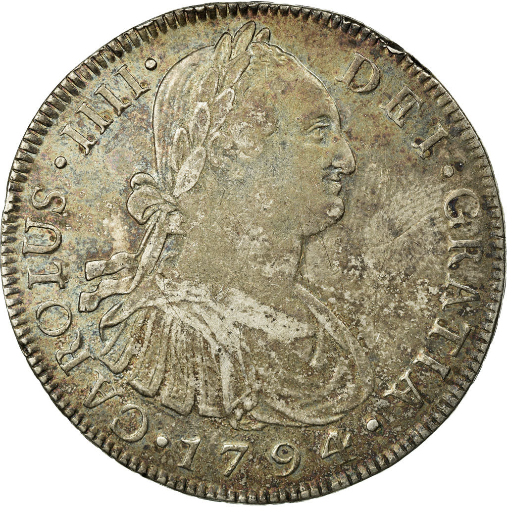 Moneta, Guatemala, Charles IV, 8 Reales, 1794, Nueva Guatemala, Nueva Guatemala
