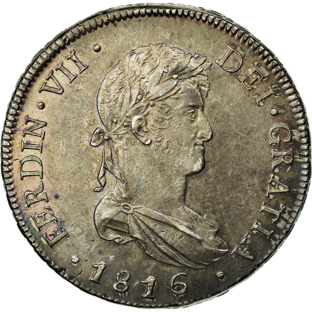 Moneda, Chile, Ferdinand VII, Duro, 8 Reales, 1816, Santiago, EBC+, Plata, KM:80