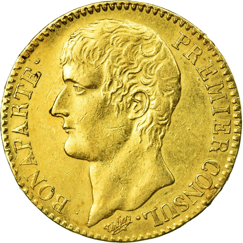 Moneta, Francia, Napoléon I, 40 Francs, An 12 (1804), Paris, BB+, Oro, KM:652